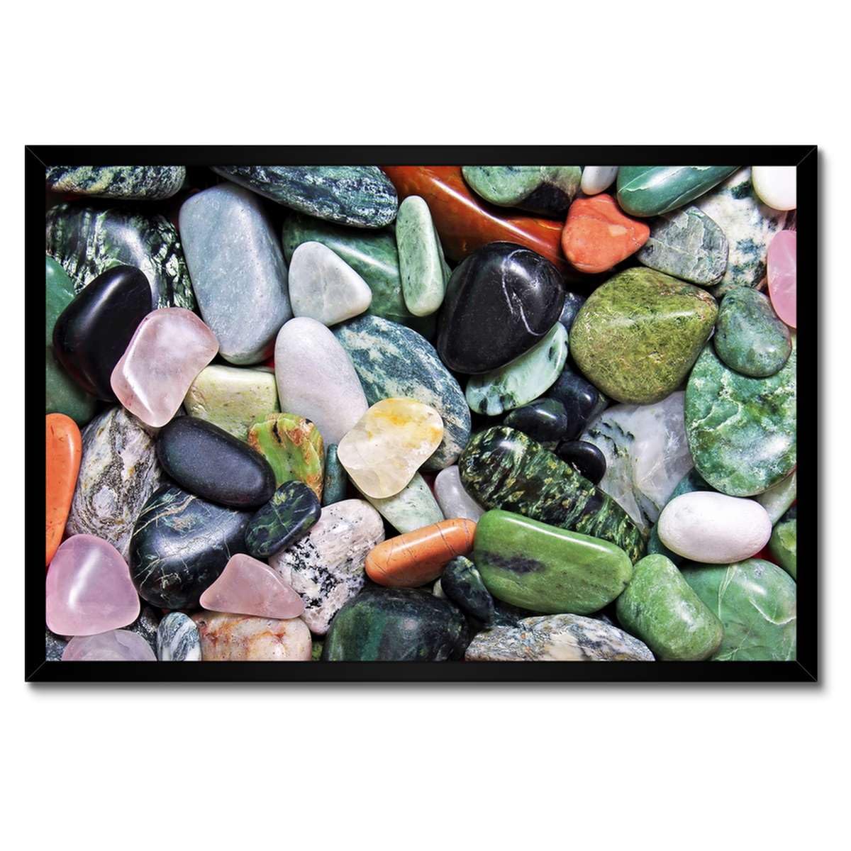 Poster pierres colorées cadre blanc pour raviver un mur vide 60x40cm - 3