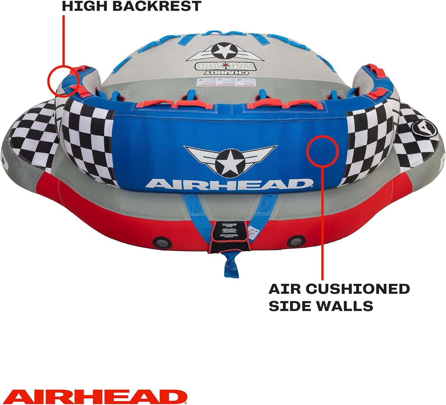 Airhead Chariot Warbird, 1-3 Rider Towable Tube for Boating, Multiple Size Options Available