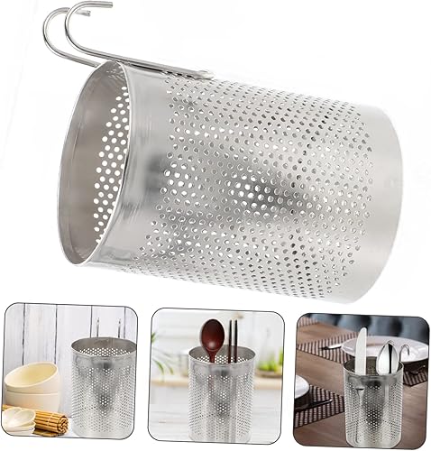 Miniatura 3 de Soporte para palillos de acero inoxidable, soporte para cubiertos de cocina, estante colgante para encimera, organizador de cubiertos, tenedores,