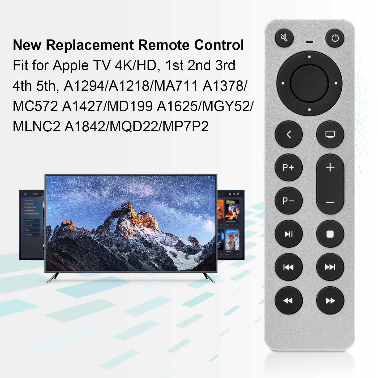 Amazon | リモコンSuitable forアップルApple TV 4K/HD、1st 2nd 3rd