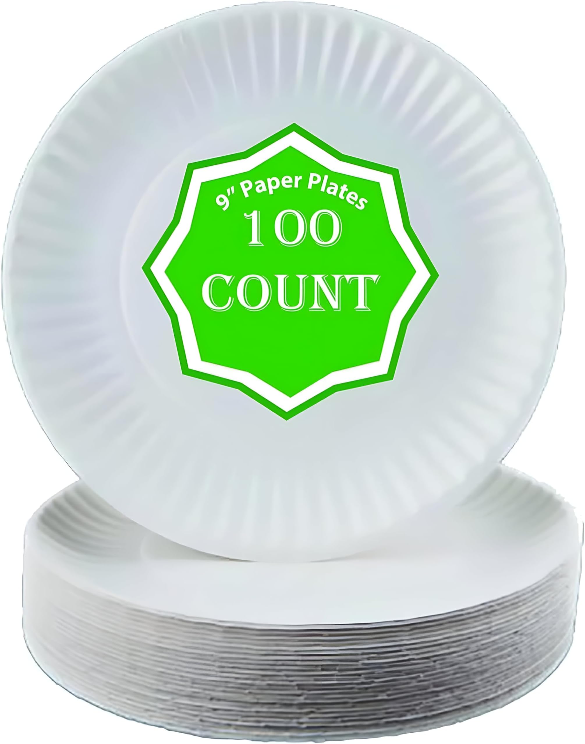 Perfect Stix Paper Plate 9-100 Paper Plates, 9", White (Pack of 100)