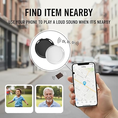 Vista 2 de Paquete de 2 mini rastreadores GPS para vehículos que funcionan con Find My (solo iOS) en tiempo real, rastreador de automóvil en tiempo real
