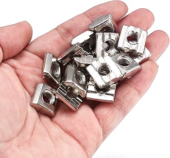 Vernikkelde T-gleufmoeren 50 Stuks - Voor Aluminium Profielen EU30-M5