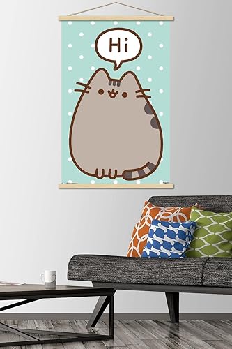 Miniatura 2 de Trends International Pusheen - Póster de pared de alta calidad, 22.375 x 34 pulgadas, paquete de impresión premium y colgador de madera de haya