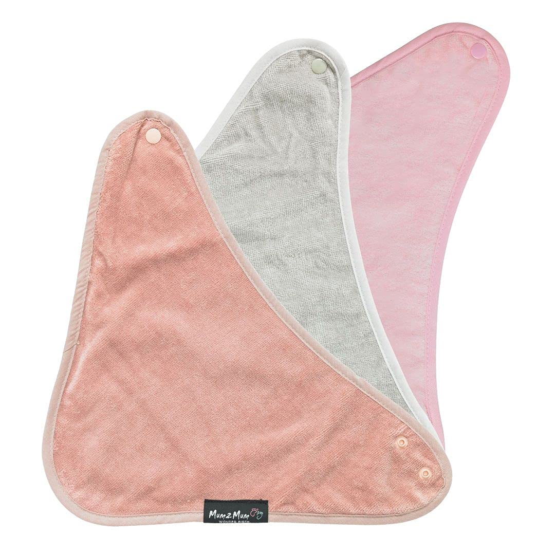 Mum2mum Pink Bandana Wonder Bib Multipack In Dusty /Baby /Stone
