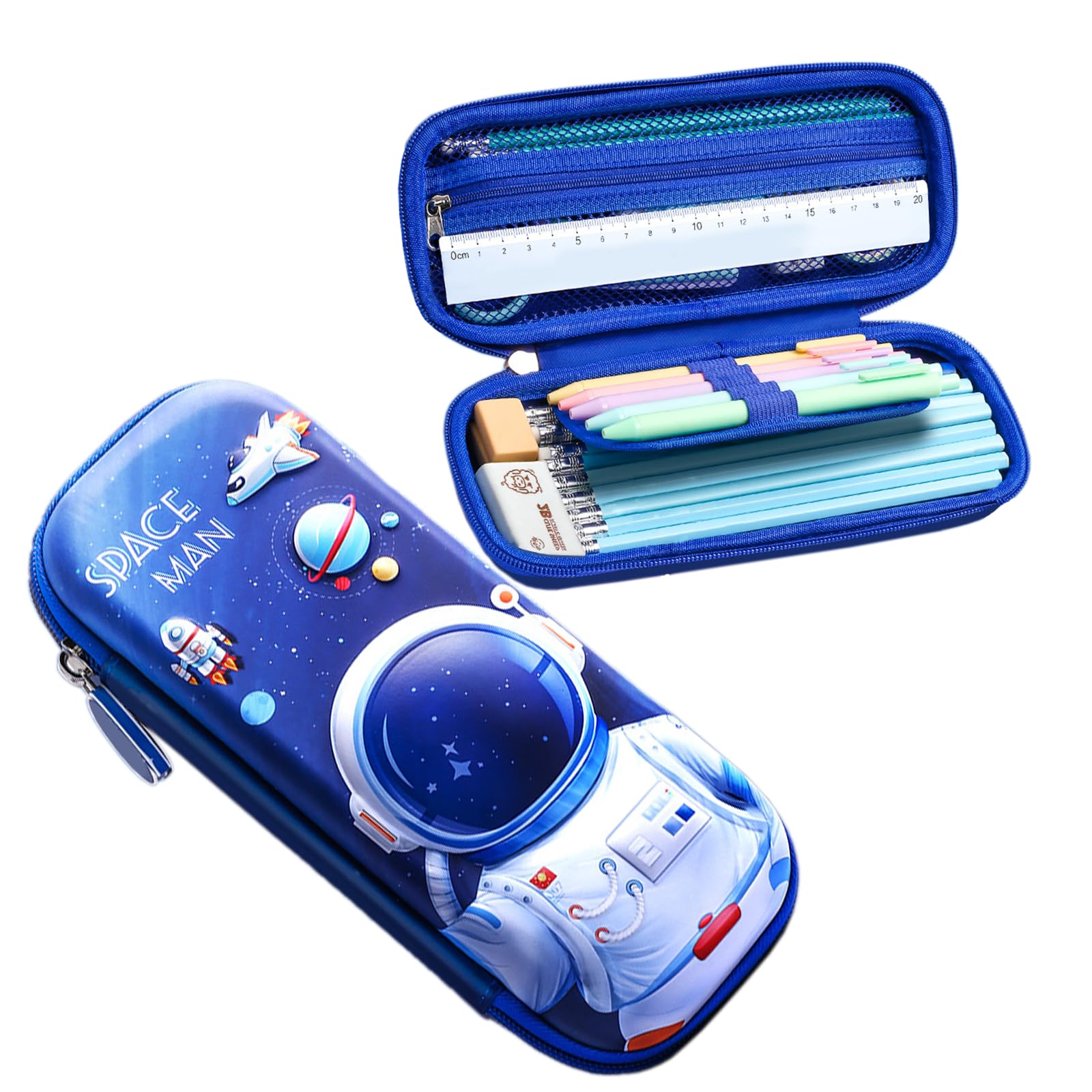 IHZZ Pencil Case Large Capacity Pencil Pouch, Astronaut Pencil Bag, Aesthetic Pencil Case Pouch, Cute Pencil Case for Kids Students, Preppy Pencil