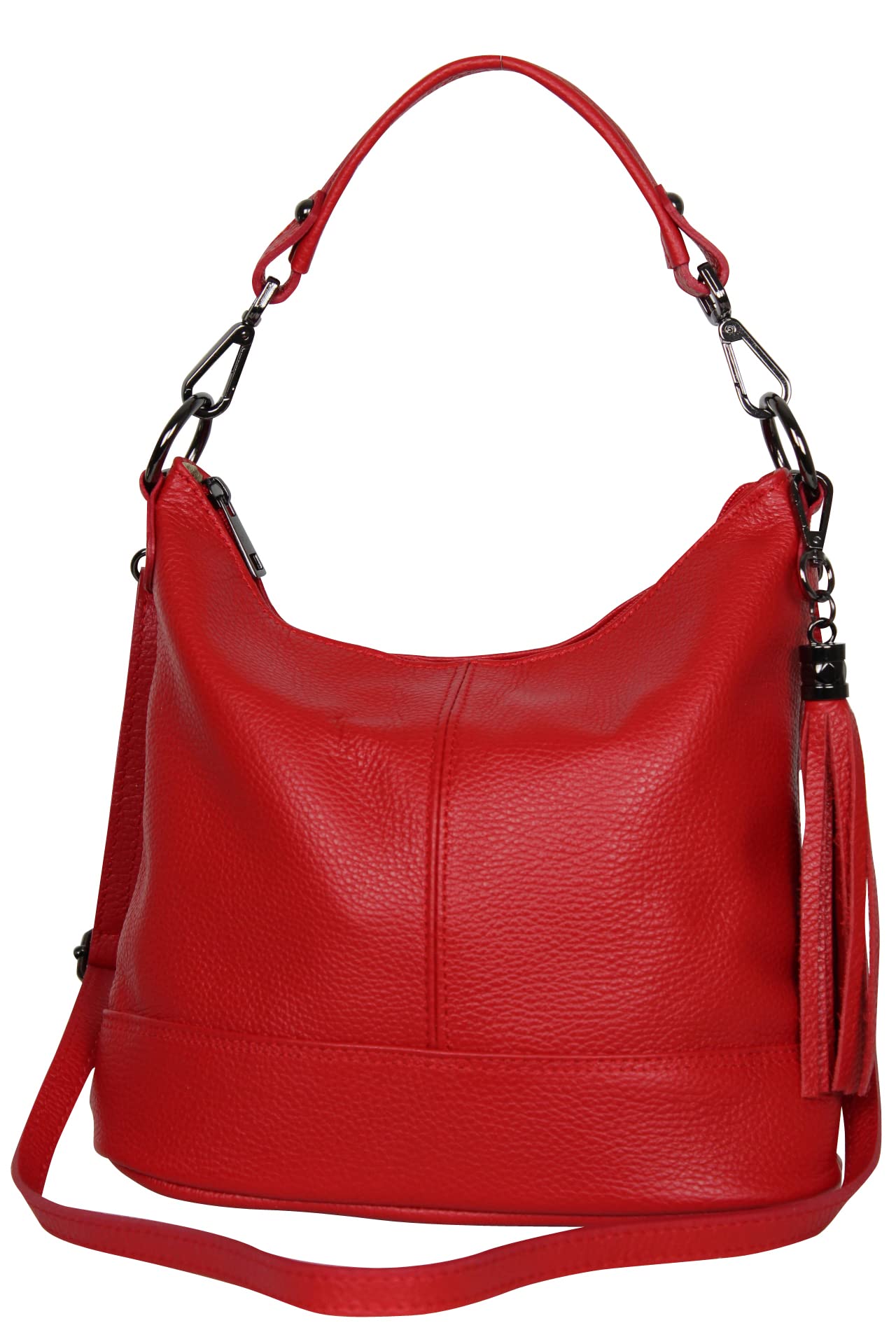 AmbraModa GLX09 – Bolso de mano para mujer de piel auténtica