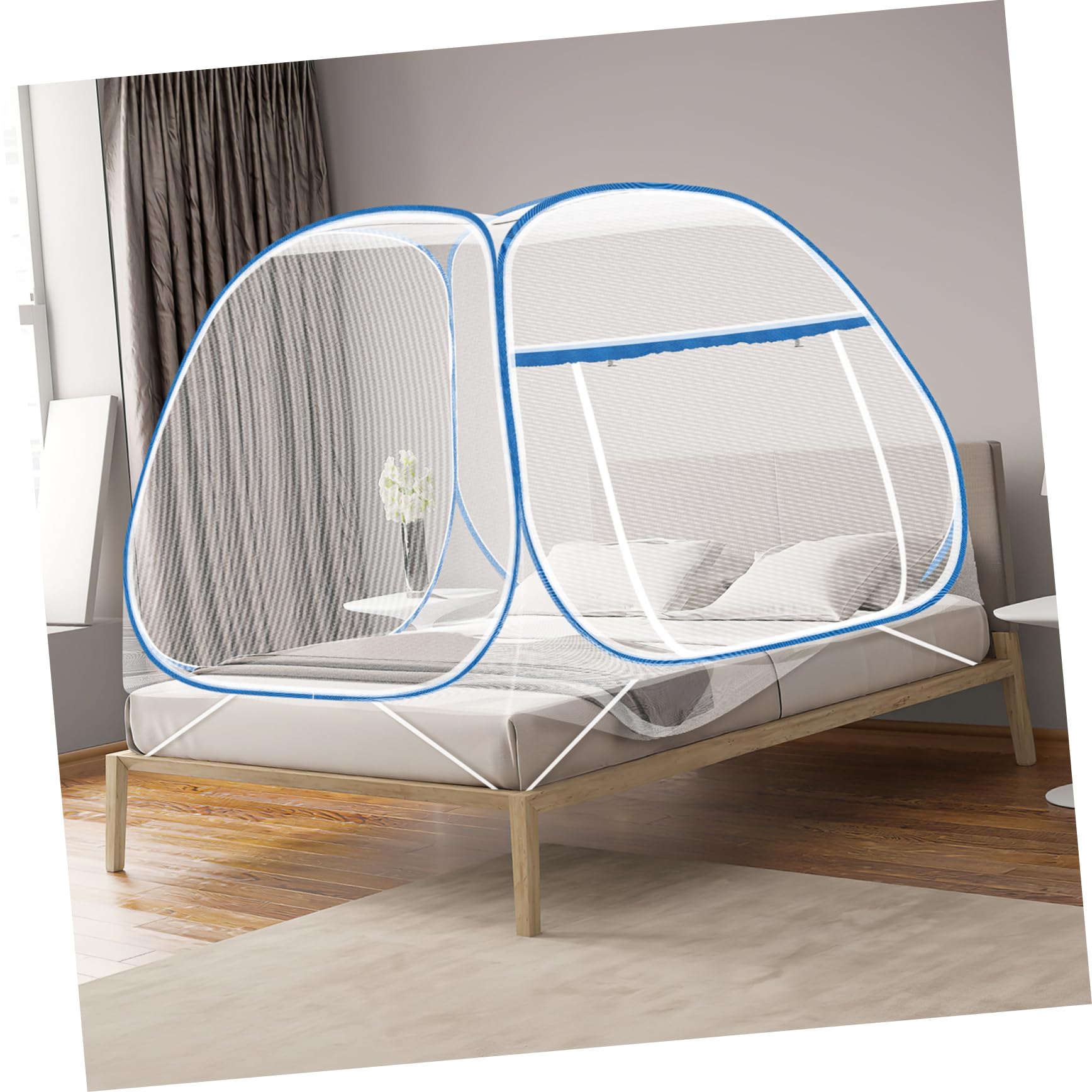 Ciieeo Mosquitera Sola Puerta Plegable para Dormitorio Mosquitera para Cama para Habitación