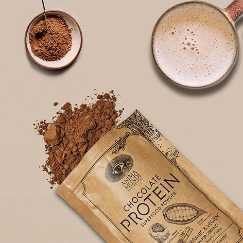 Miniatura 4 de Anima Mundi Apothecary Superalimento en polvo de proteína de chocolate, proteína vegana orgánica, mezcla de proteínas a base de plantas de chocolate