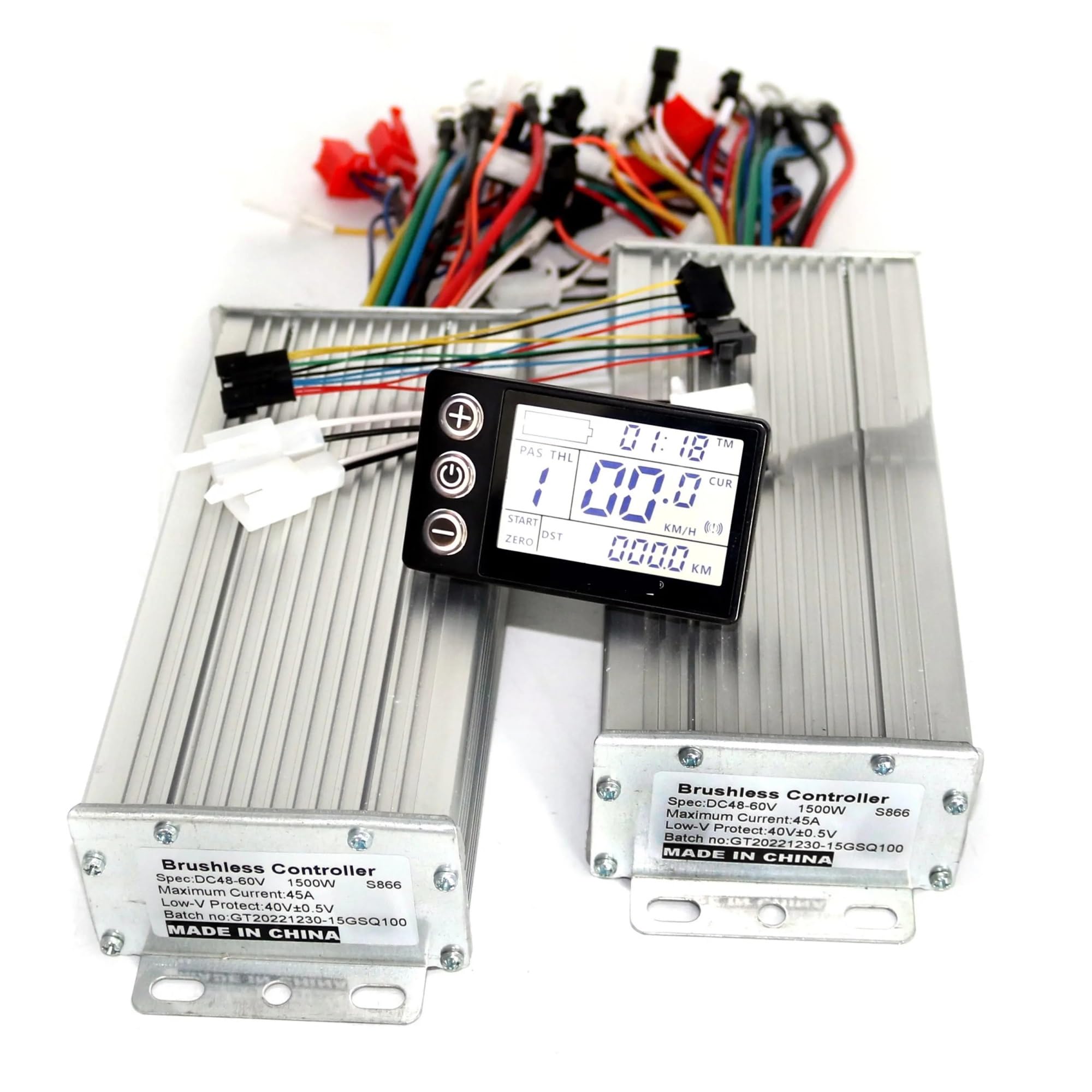 Sterownik silnika pojazdu elektrycznego, podwójny napęd 48 V/60 V, 1500 W, BLDC, kontroler do skutera elektrycznego, rower elektryczny, 2 szt. bezszczotkowy sterownik prędkości i 1 szt. S866