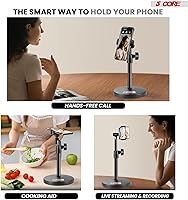 Vista 9 de 5 Core Soporte de micrófono 3 en 1 Soporte de micrófono de escritorio Altura ajustable Soporte de microfono con abrazadera para teléfono celular