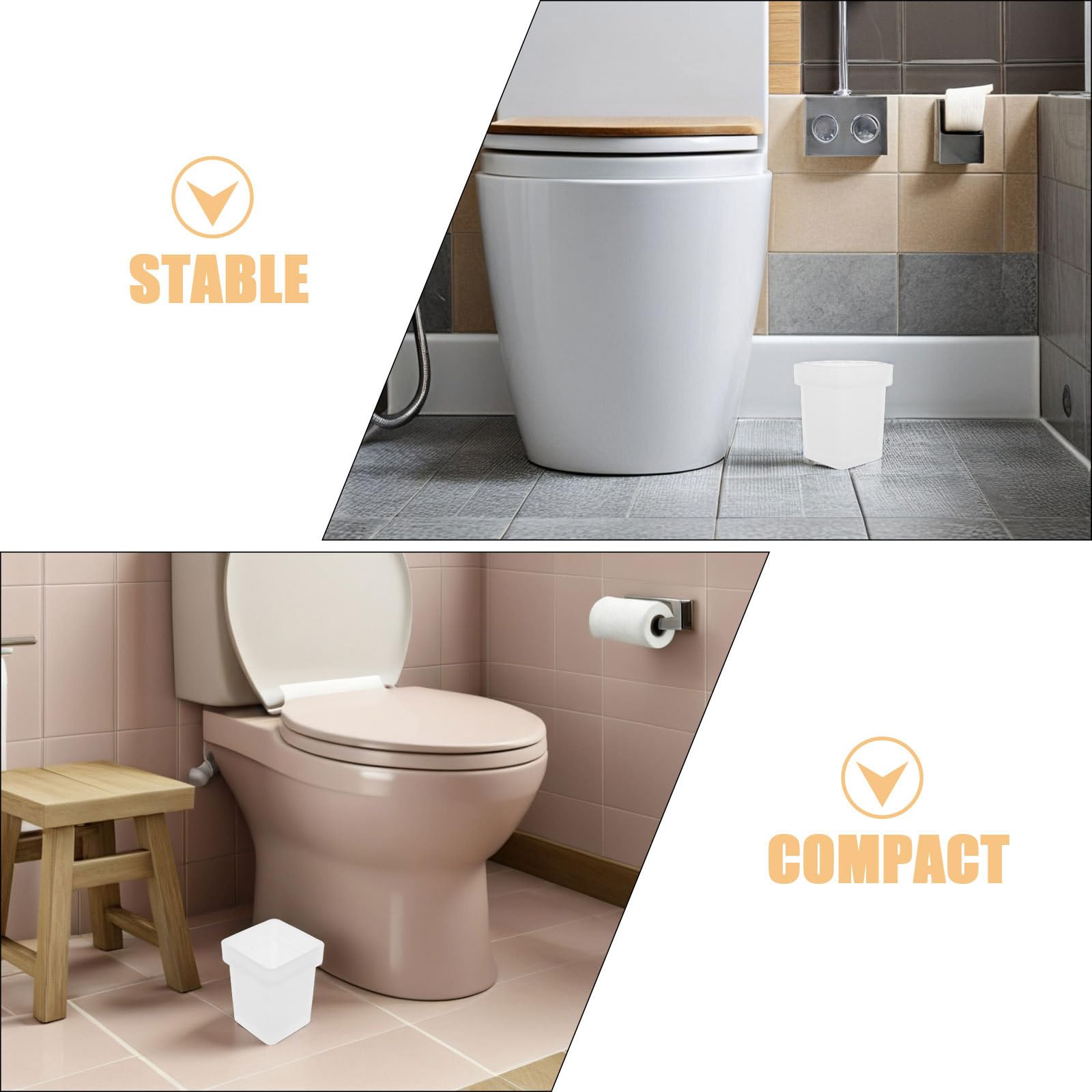 Veemoon Portacepillos para Fregar Baño Cuadrados 2 Unidades Vaso Vidrio Esmerilado Soporte Estable Higiene Personal Hogar y Hotel