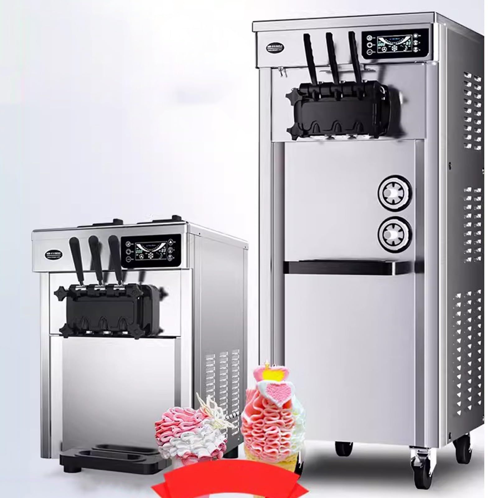 Machines à glace Machine à crème glacée commerciale entièrement automatique, magasin de thé au lait, cône sucré