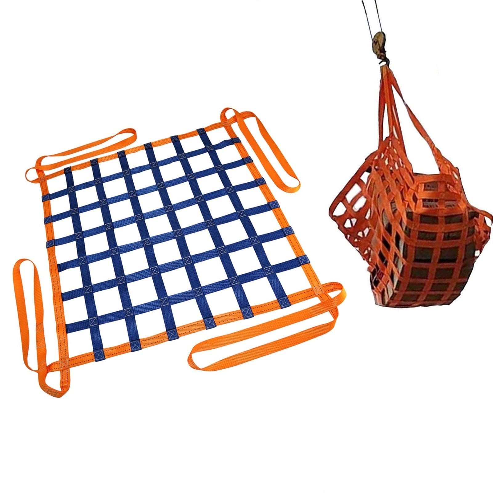 GDHKDDFL Nylon sling nets, Hoist Pallet Cargo Net Lifting Hoisting Hanging Heavy Objects Bag(2 X 2M/Mesh 15cm/Load 2t)