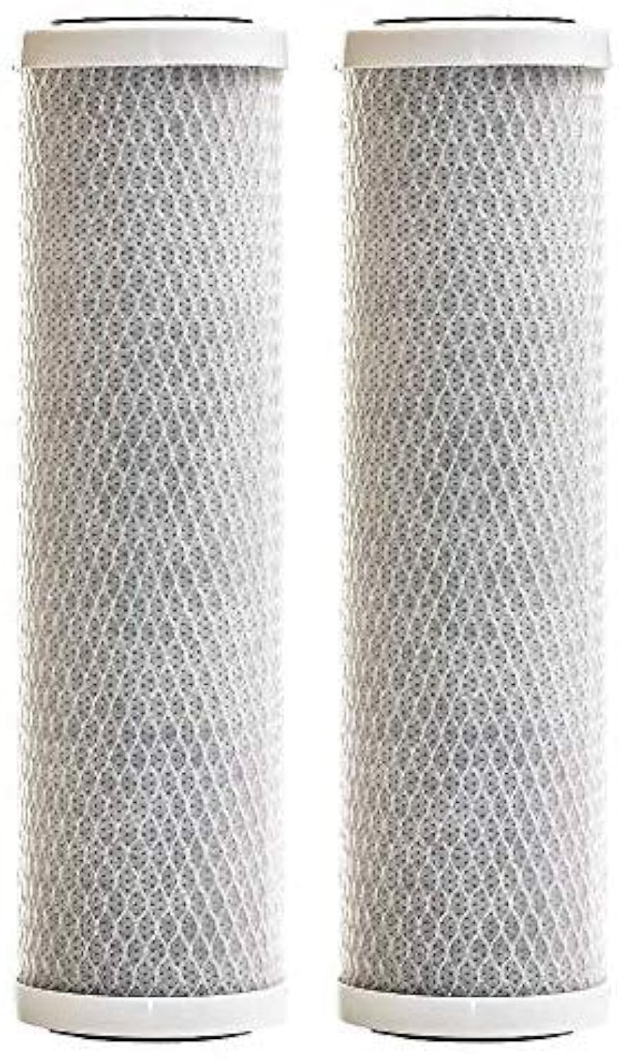 Clear2o CTO1102 Universal Advanced - Purificador de Agua con Filtro de Carbón Activado Macizo, 25,4 cm, Reduce el Cloro, herbicidas, plaguicidas, 2 Unidades, Color Blanco