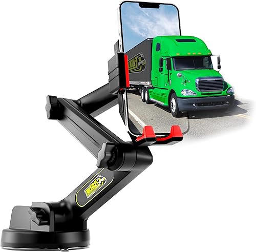 Miniatura 10 de Soporte de teléfono para camión para camión, súper ventosa, soporte para dispositivo móvil, ventana de tablero de 16.9 pulgadas de largo y estable,