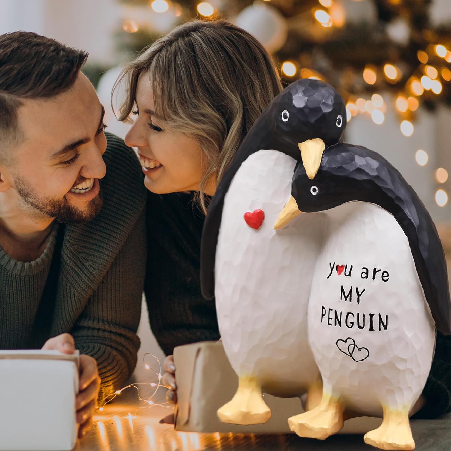 Anniversary Wedding Gifts for Women Men Couple, Gifts for Her Him, Birthday Gift for Girlfriend Boyfriend, I Love You Gift for Wife Husband-Couple Penguin Figurine for Christmas Valentines Day - Image 5