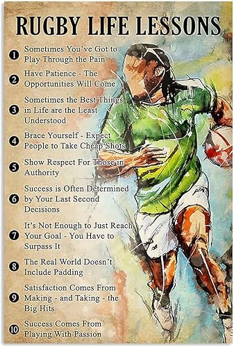 Rompecabezas de 500 piezas para adultos, jugador de rugby, arte de rugby, lección de vida, arte de pared vintage, decoración del hogar, familias y