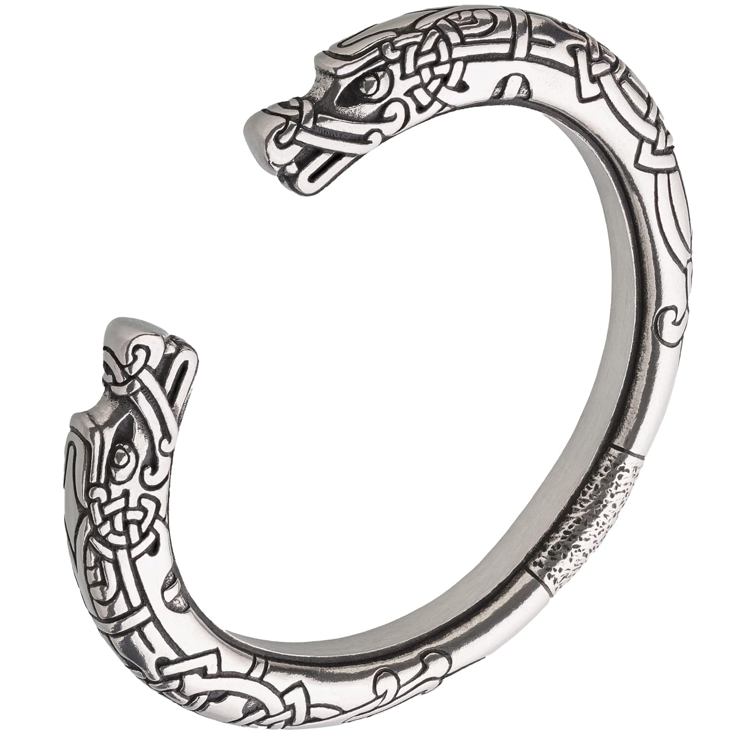 Viking Bracelet with Mythical Beast Nordic Metal Arm Ring with Dragon Heads