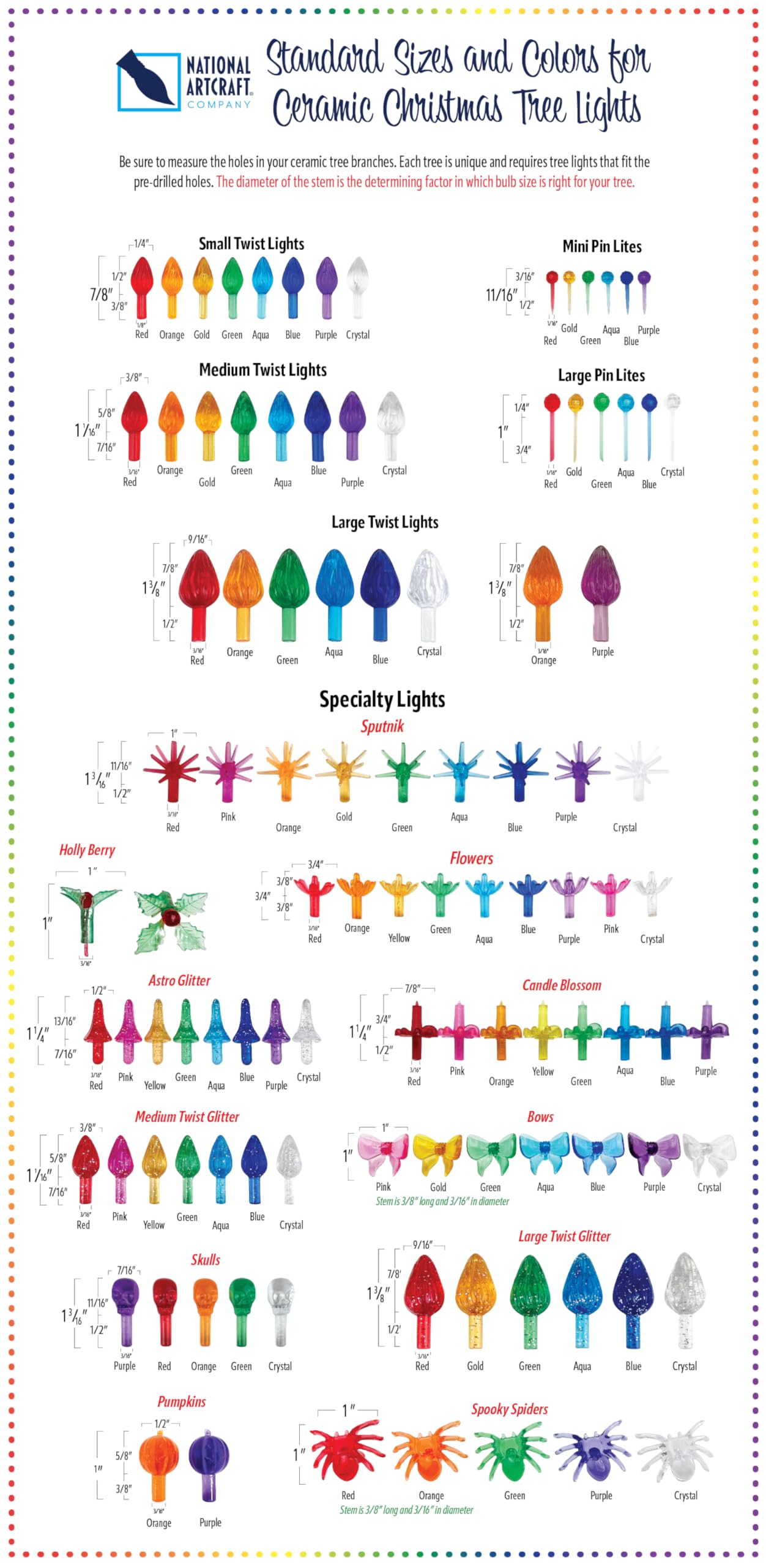 National Artcraft® Large Globe Pinlites for Ceramic Christmas Trees - Crystal Clear (200 pcs)