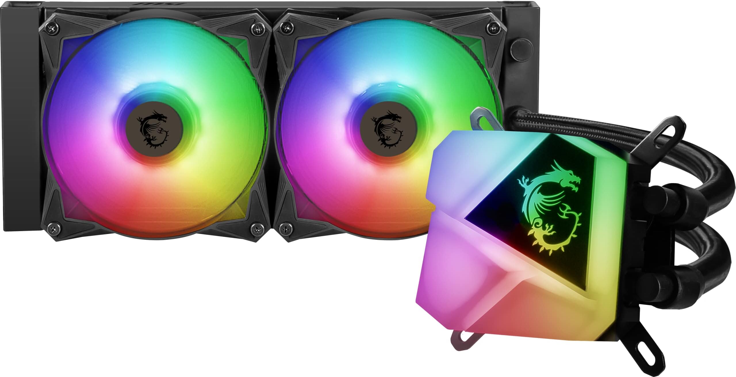 MAG CoreLiquid C240 - AIO ARGB CPU Liquid Cooler - 240mm Radiator - LGA 1700 Ready - Dual 120mm ARGB PWM Fans for Desktop