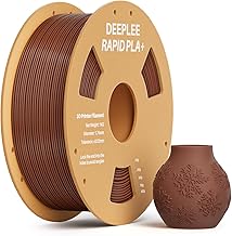 DEEPLEE Filament PLA+ Rapide Brun 1kg de 1.75 mm Filament PLA Plus Haute Vitesse avec Précision de +/- 0,02 mm 1 Bobine pour Imprimantes 3D FDM