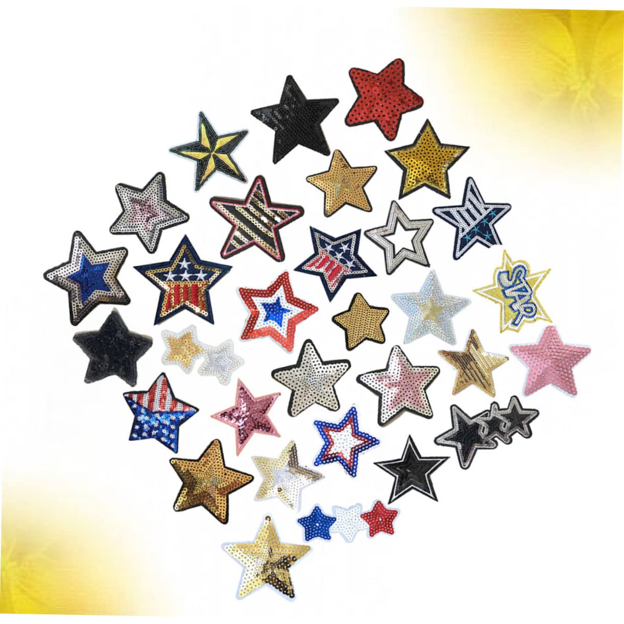 STOBOK 62pezzi Toppe Adesive Paillettes Forma Di Stella Applicazioni Ricamate Per Giacche Jeans Borse e Progetti Creativi Stile Misto