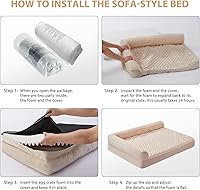 Vista 6 de BFPETHOME Orthopedic Dog Beds for Large Dogs-Waterproof Sofa Dog Bed with Removable Washable Cover, Large Pet Bed with Waterproof Lining and Nonskid