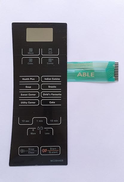 Able MC2844EB(11 PINS) Microwave Oven Membrane Touch Keypad (Black)