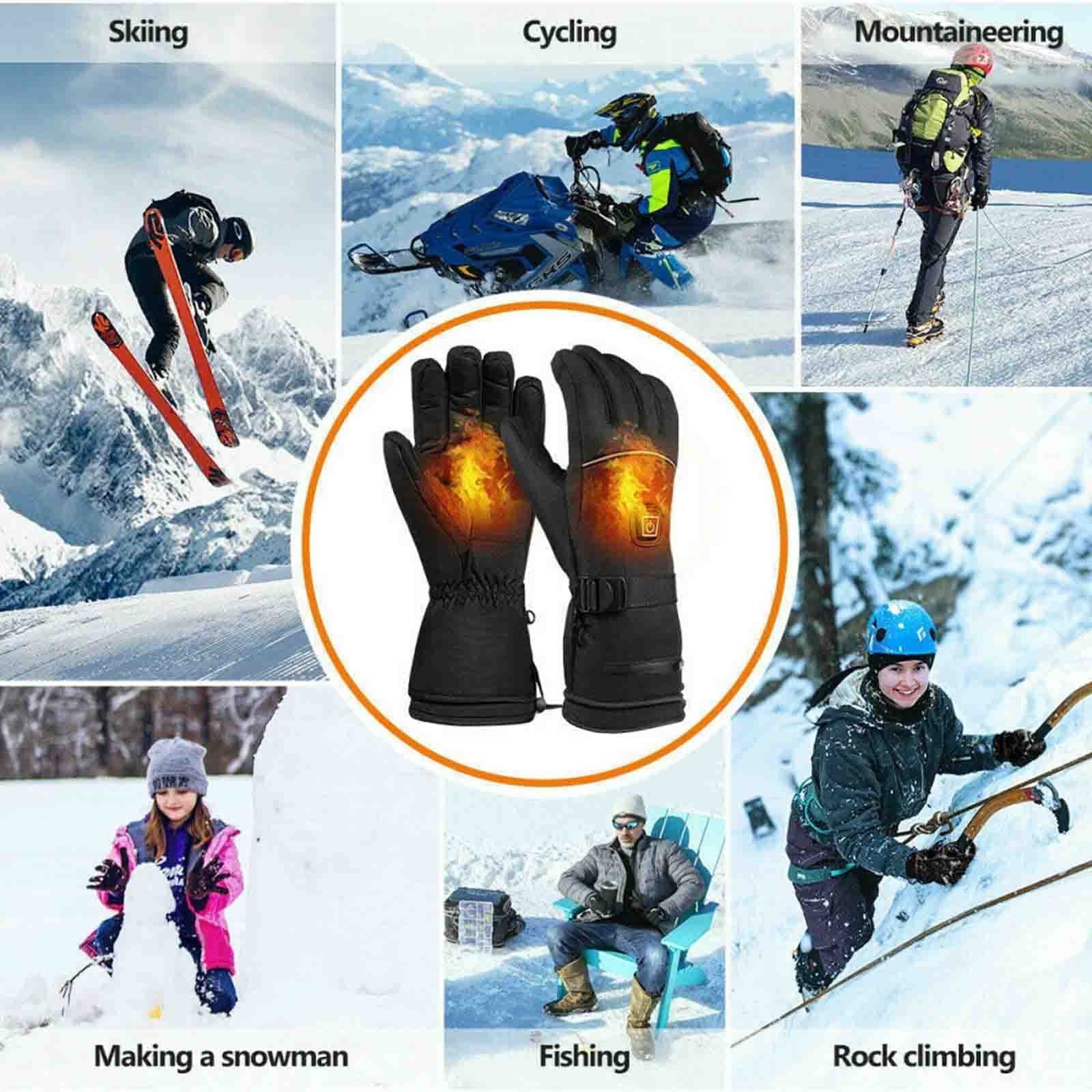 Guantes térmicos eléctricos de Invierno Guantes térmicos eléctricos con batería Pantalla táctil Envío de Mensajes de Texto Guantes térmicos cálidos para Senderismo Esquí Caza Calen