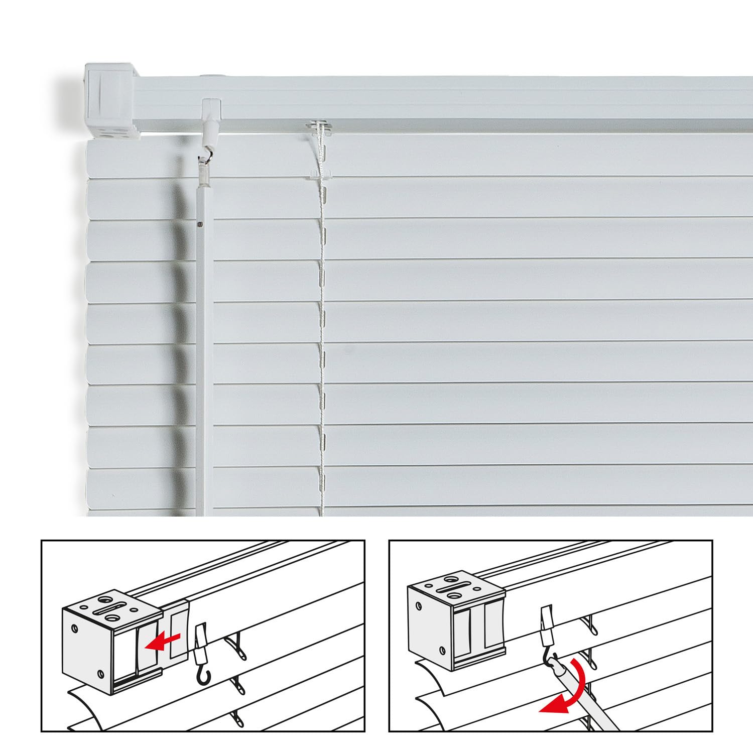Jalousien für Fenster innen aus Vinyl-PVC auch für Türen 120x250 cm Weiß
