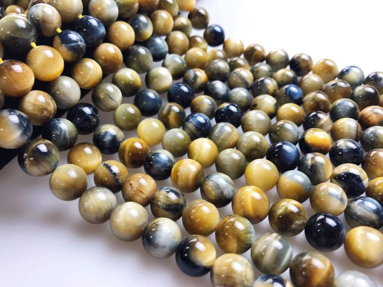 Golden Blue Tiger Eye Smooth Round Size 12mm 15.5'' Strand