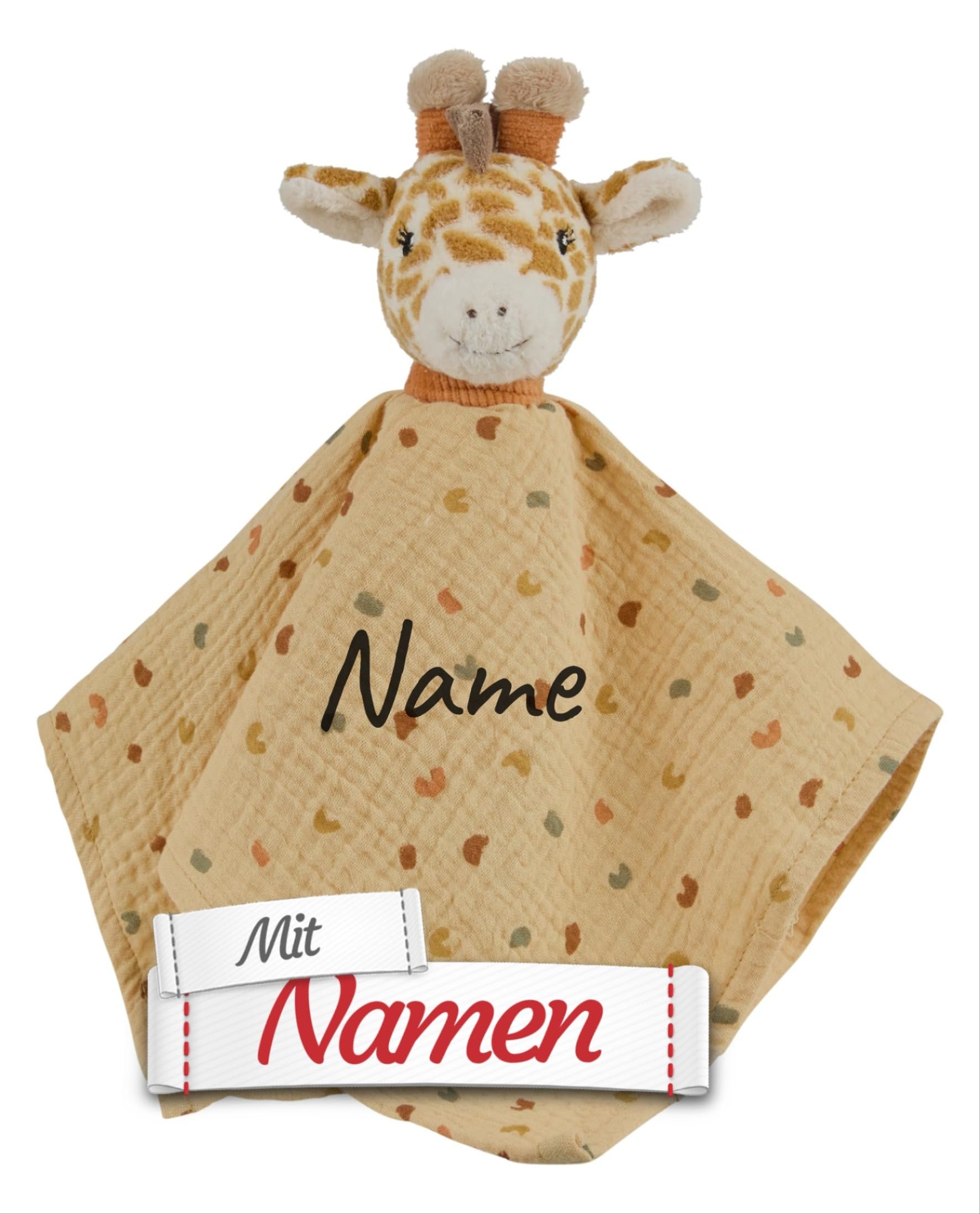 Sterntaler Schmusetuch Baby personalisiert Giraffe Kaya, Bestickt mit Namen - Baby Geschenk zur Geburt und Taufe, Schnuffeltuch als Tröster für Kita Start