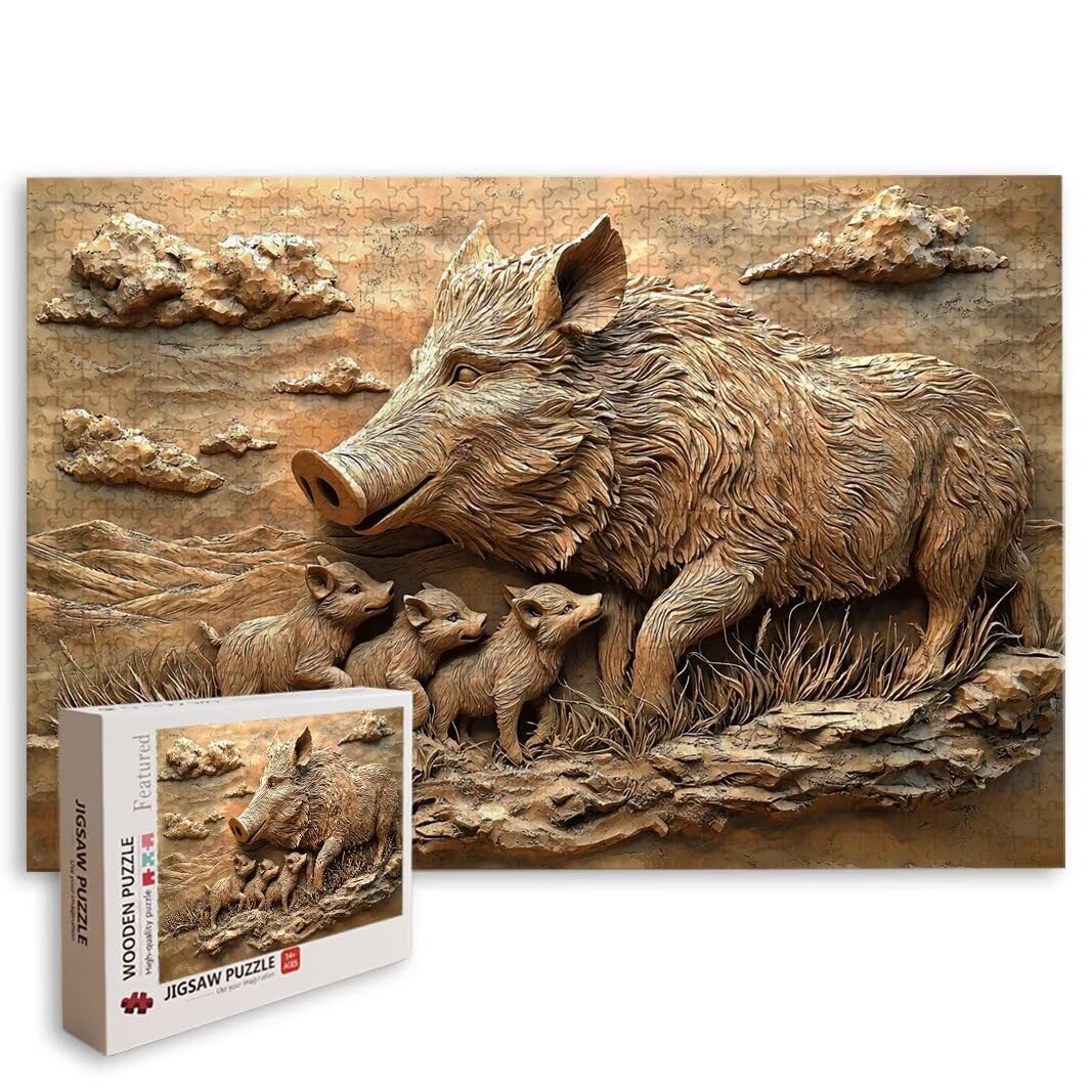 Puzzle świnia, Puzzle 2000 Pieces, Puzzle, Prezent Kobiety, Decor -8990