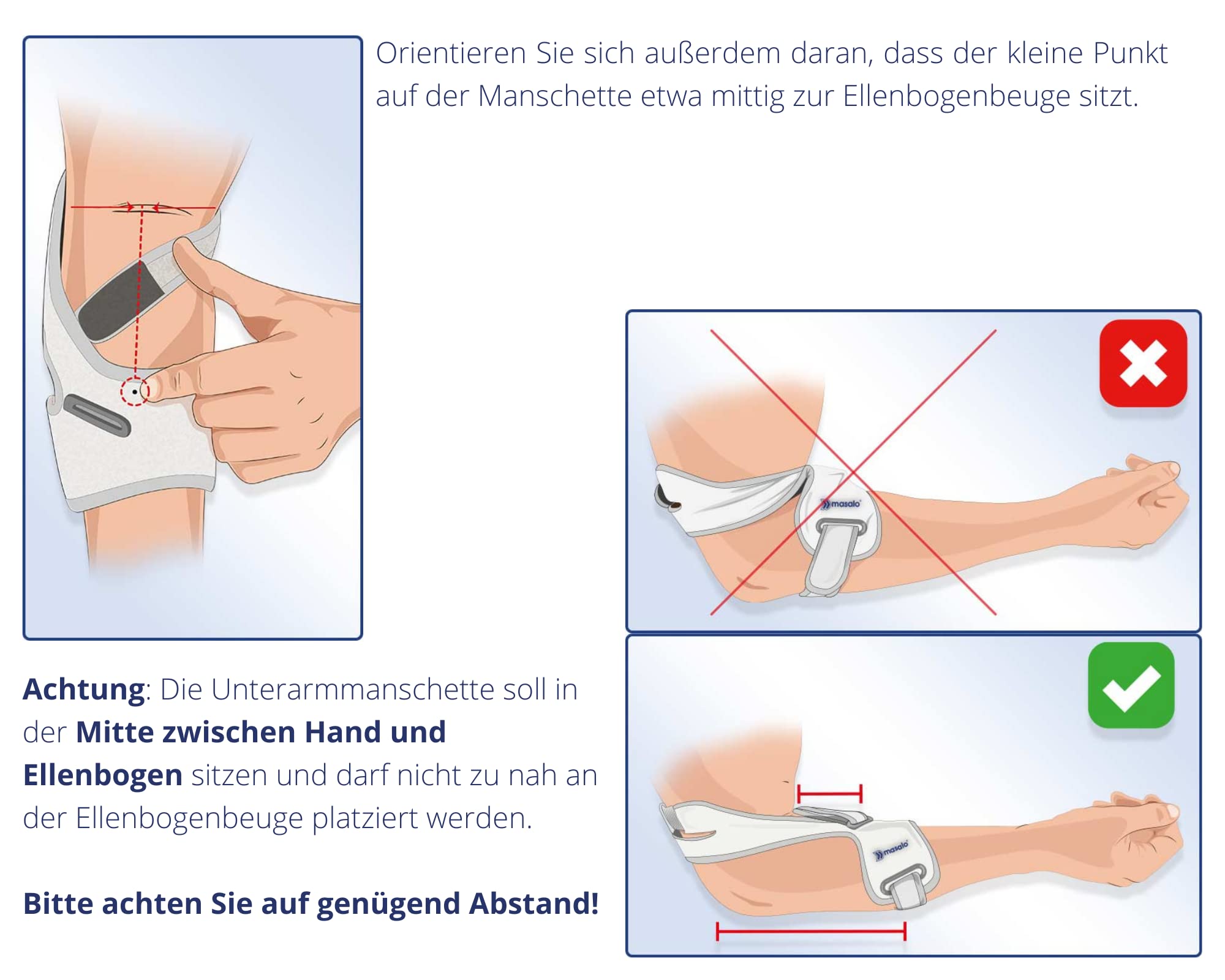 Masalo® Manschette MED - bei Tennisarm, Golferarm, Mausarm (Epicondylitis) (Größe 2 / rechter Arm)