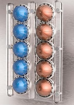 GALVANOX Magnetic Fridge Mount for Nespresso Vertuo Pods Holder 10 Pod Capacity Capsule Storage and Display Clear Acrylic