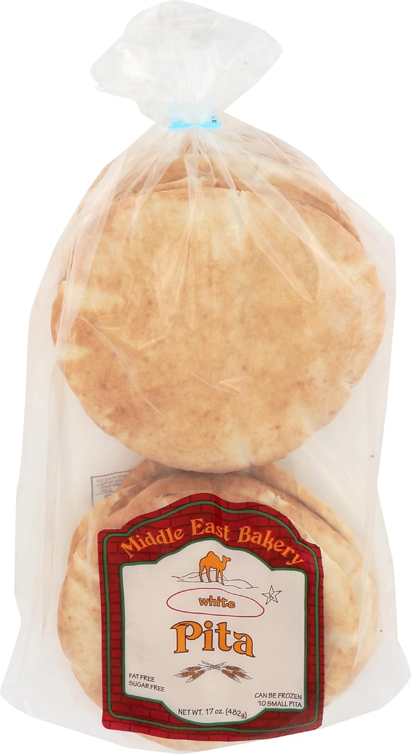 Middle East Bakery White Pita Bread 17 Oz - Authentic Ambient Stable Loaves for Gyros & Dips