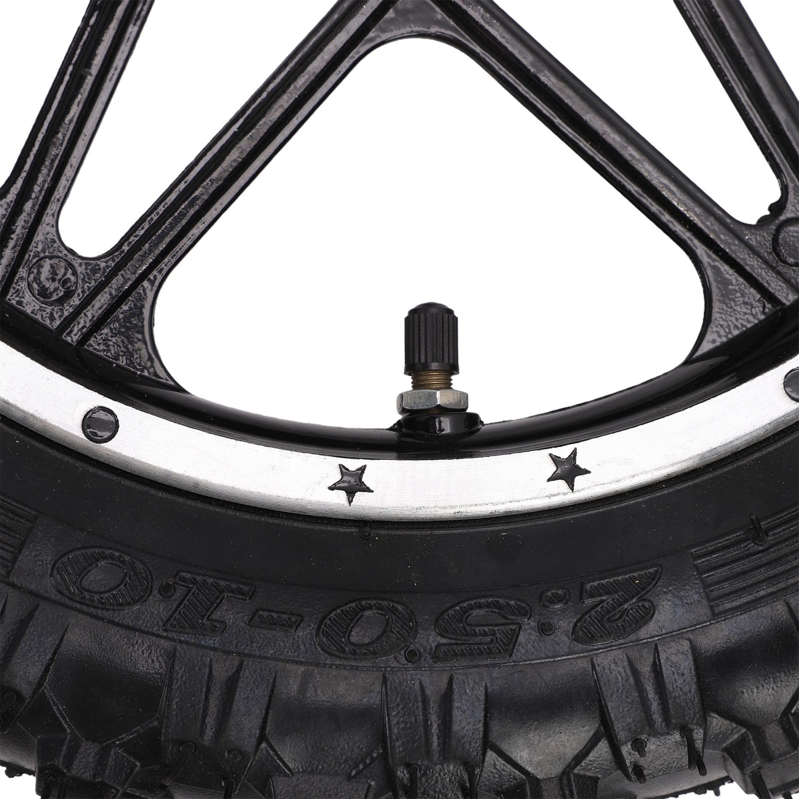 Fockety Zespół Opony do Felgi, 2,5 10 Cali 12 Mm wał 2,50-10 Zespół Opony do Koła Roweru Terenowego Mini Kieszonkowych kół Motocyklowych Obręcz Dętki Opona Pit Dirt Bike Parts (Tył)
