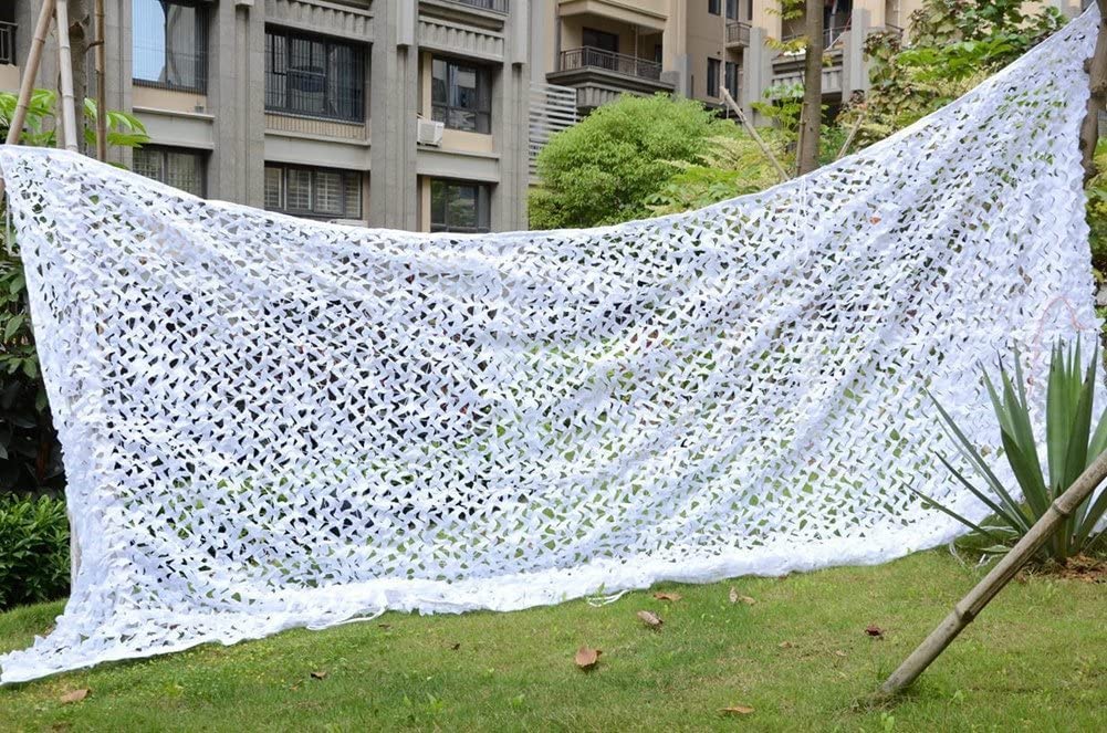 Red de camuflaje 150D, tamaño a elegir entre 2 x 3 m, 3 x 4 m y 3 x 5 m, blanco, 5x5M(16.4x16.4ft)