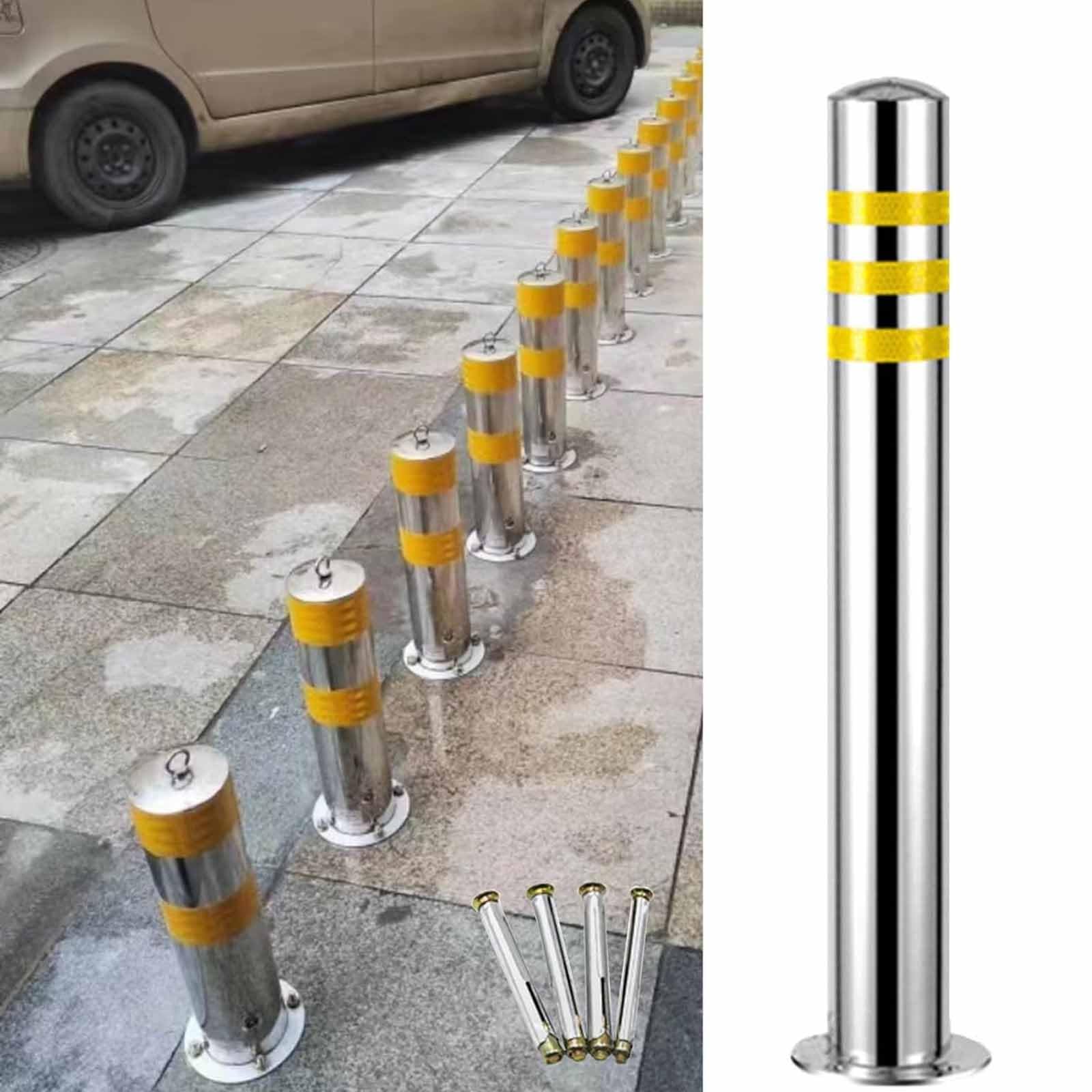 Genérico Barrera de tráfico portátil, Poste delimitador de Seguridad, bolardo de Seguridad Duradero para entradas de vehículos, garajes y estacionamientos: Mejora la Seguridad y controla el Acceso ve