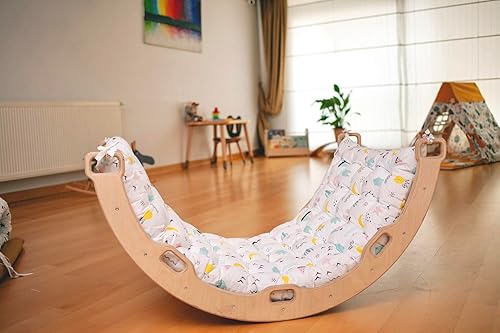 Miniatura 7 de Arco de escalada Arco de balancín Montessori Arco con almohada acogedora Arco de escalada de madera con cojín Arco de escalada de madera y