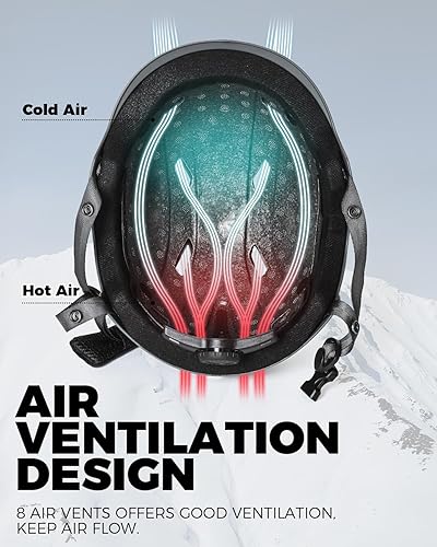 Miniatura 4 de VICTGOAL Casco de esquí para adultos, hombres y mujeres, casco de snowboard con orejeras, carcasa de ABS y casco de nieve de espuma EPS ML tamaño