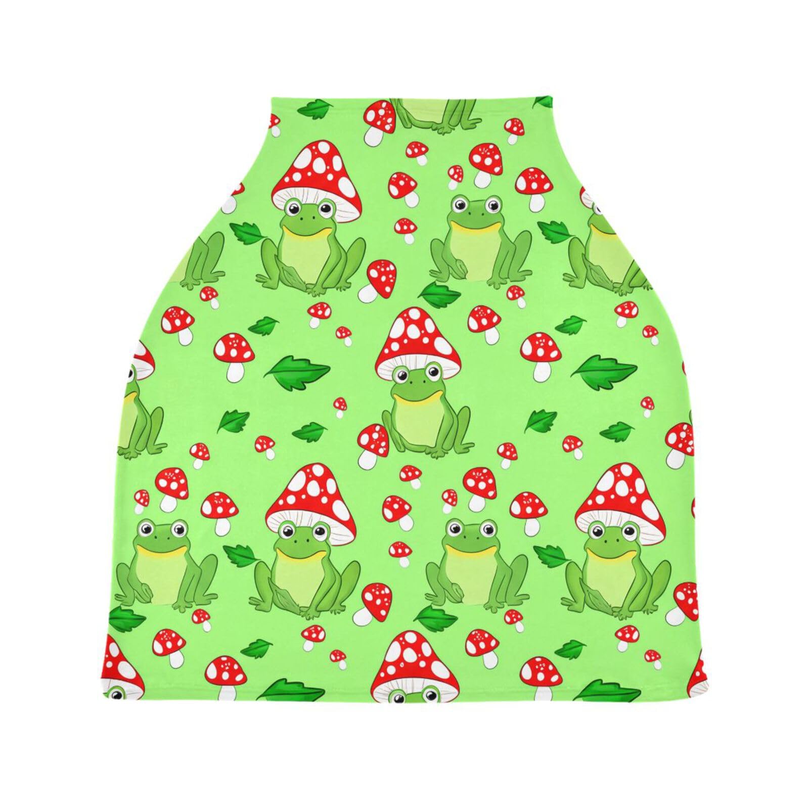 Nesatuwa Baby Car Seat Cover Cute Cartoon Frog Breastfeeding Covers Stretchy Breathable Multi-Use Cover Carseat Canopy for Girls and Boys