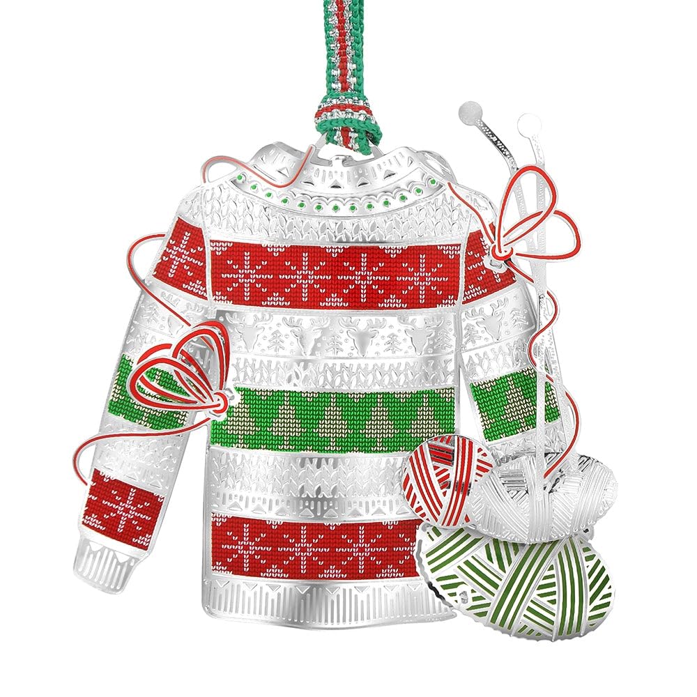 Newbridge Silverware Silver/Red/Green Newbridge Ware Lw809 Christmas Sweater Tree Decoration