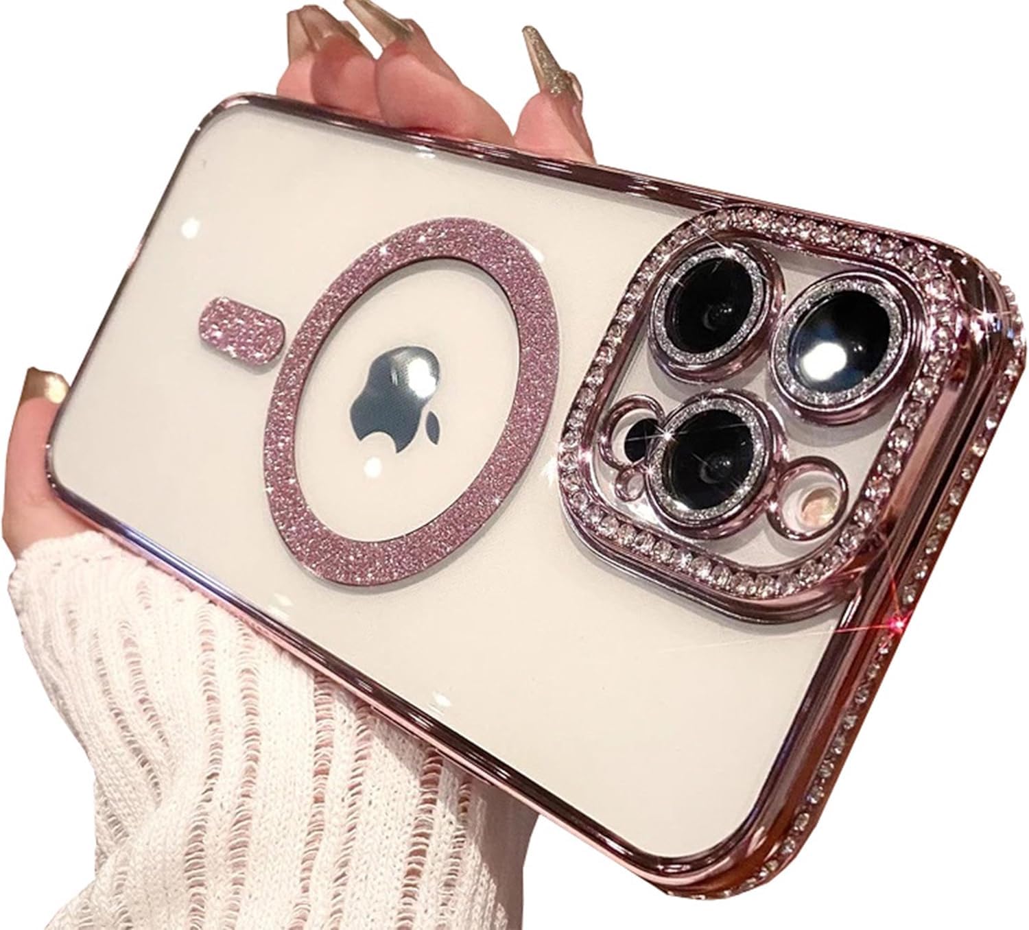 Cat Care Cute Compatible with iPhone 14 Pro Max Diamond Glitter Case,Luxury Bling Rhinestone Soft Clear TPU Bumper Case,Compatible with MagSfe and Camera Lens Protection Cover for Women Girls (Pink) (B0DCTVF52P) Amazon Price History, Amazon Price Tracker