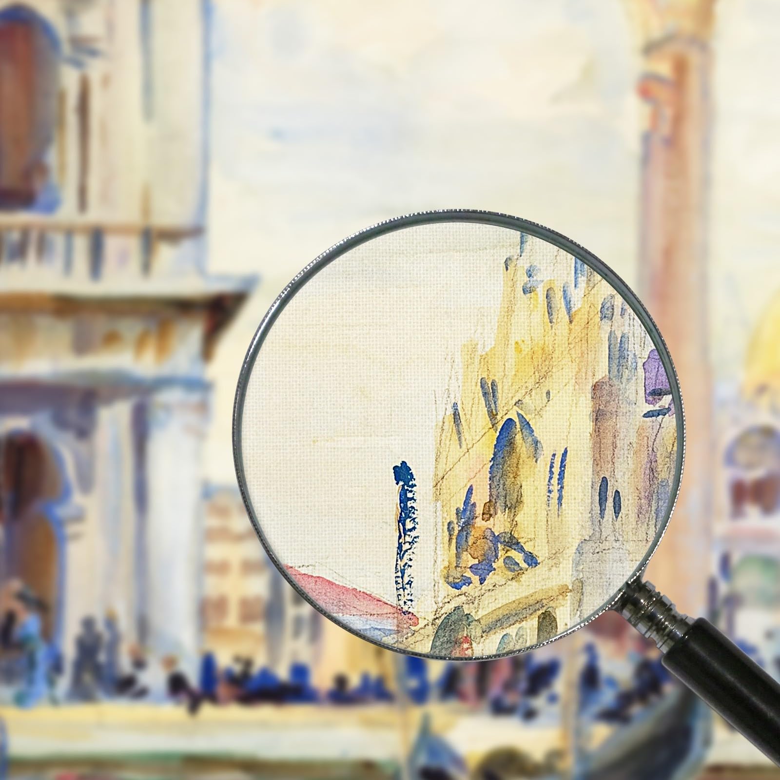 The Piazzetta John Singer Sargent, jss321 Quadro Stampato su Tela, 150x120 cm