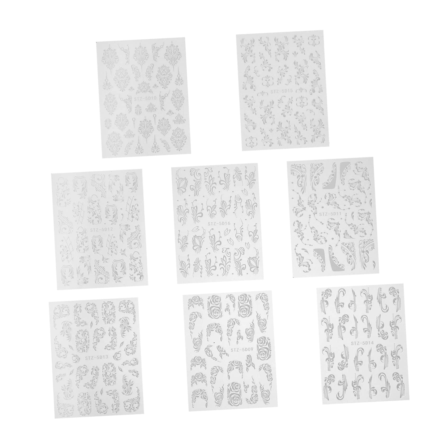 FRCOLOR hojas 5D pegatinas de uñas pegatinas decorativas pegatinas de uñas para arte de uñas pegatinas para uñas pegatinas autoadhesivas para uñas pegatinas para uñas pegatinas blancas