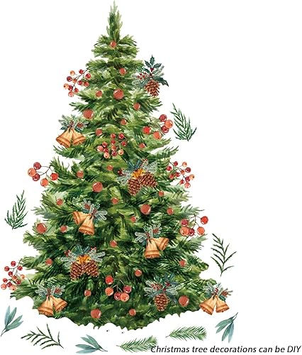 Miniatura 1 de TOARTI Adhesivo de pared de Navidad, calcomanías de pared de Feliz Navidad, calcomanías de árboles de Navidad, decoración de vacaciones, suministros