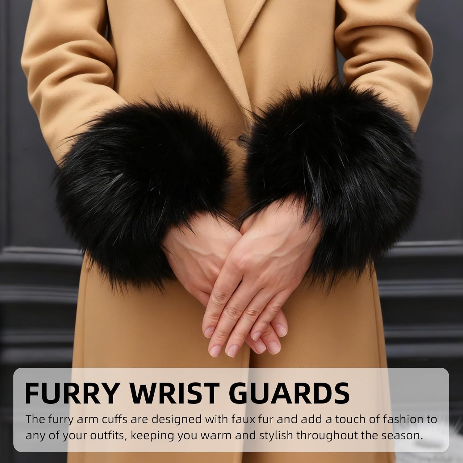Faux Fur Wrist Cuffs, Winter Short Furry Arm Warmer Fluffy Wirstband Ankle Warmer