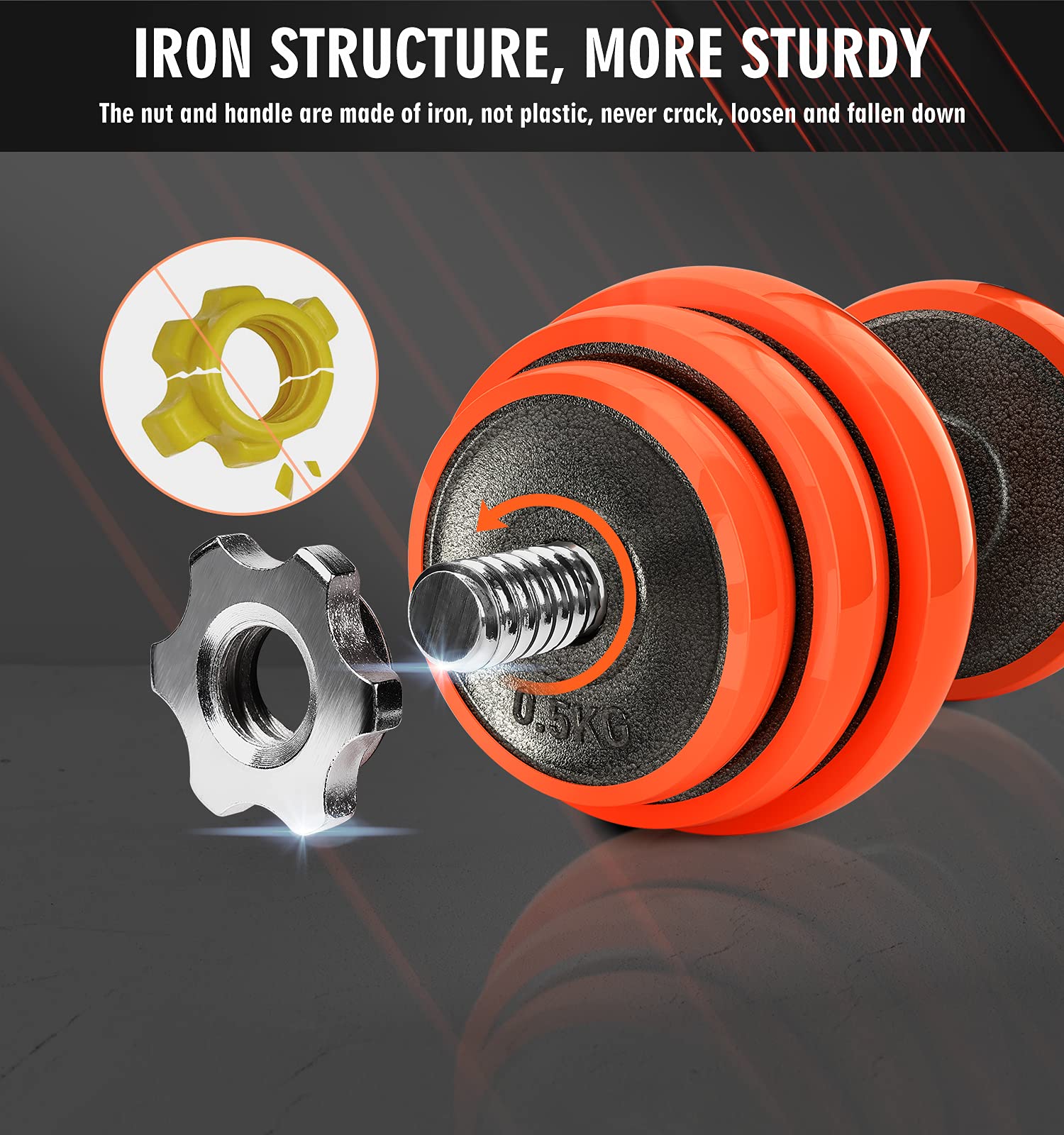 Buy JZBRAIN Adjustable Weights Dumbbell Barbell Set, 44 Lbs Free